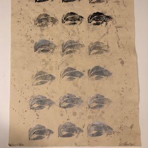 Black and white beta fish patterned print